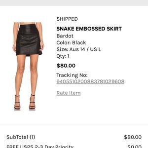 Snake Embossed Skirt